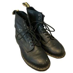Dr Martens Vintage 1460 Men’s Black Leather Combat MOTO Boots Shoes sz 10